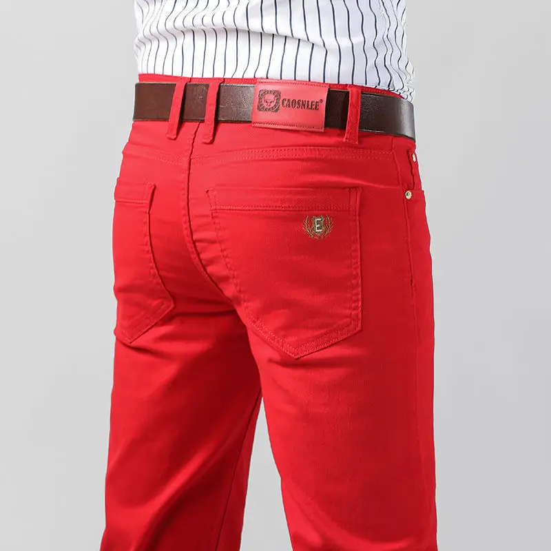 5 Colors Men's Colorful Denim  - Aglaonema Red ulasan dan harga